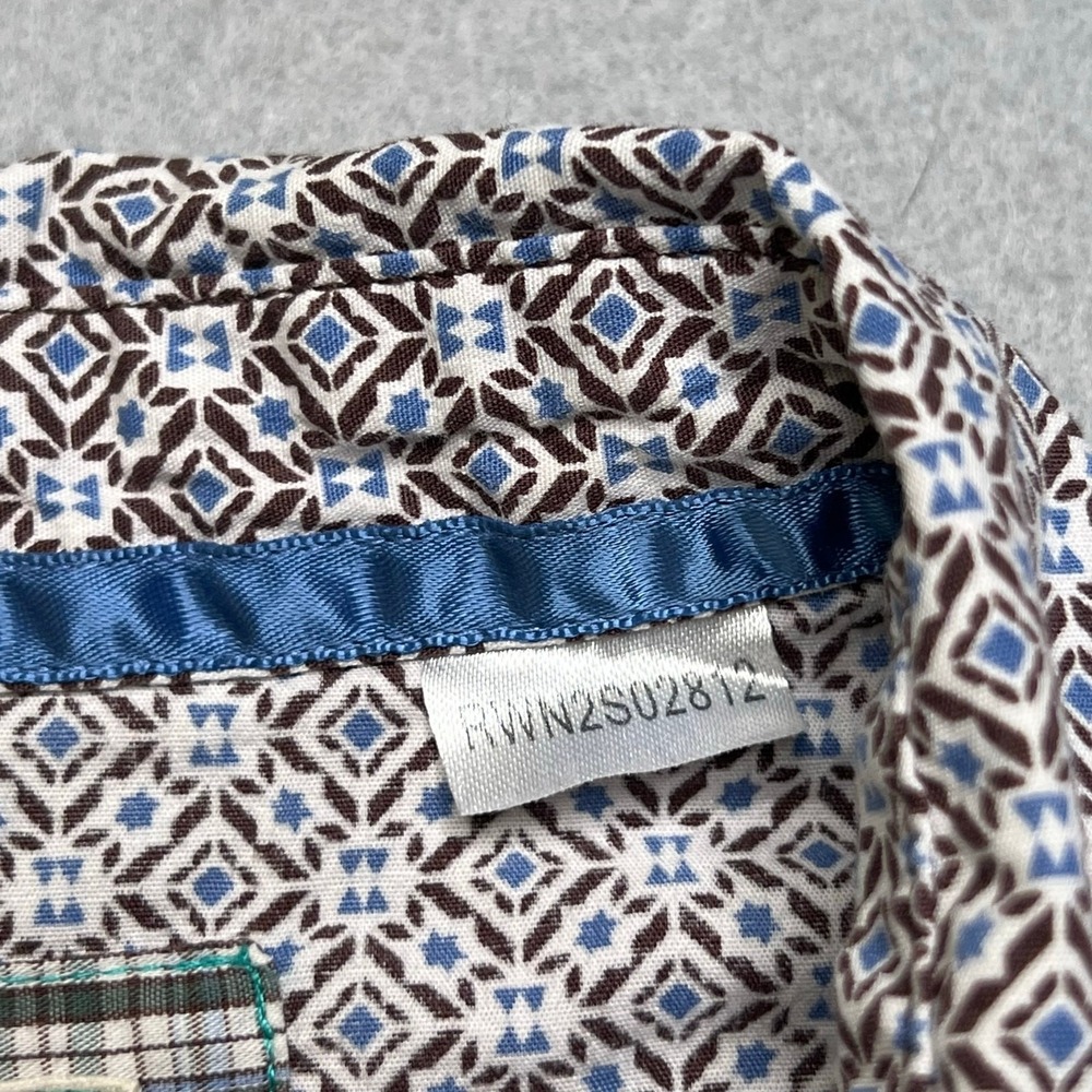Panhandle Rough‎ Stock Western Shirt Mens XL Geometric Embroidered Sleeve Snap - Picture 4 of 13
